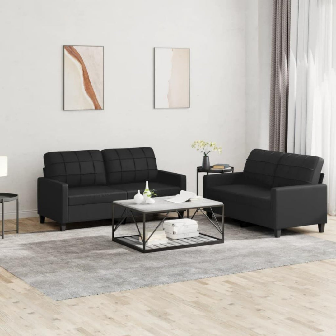 Canape en Cuir, Finition Noir