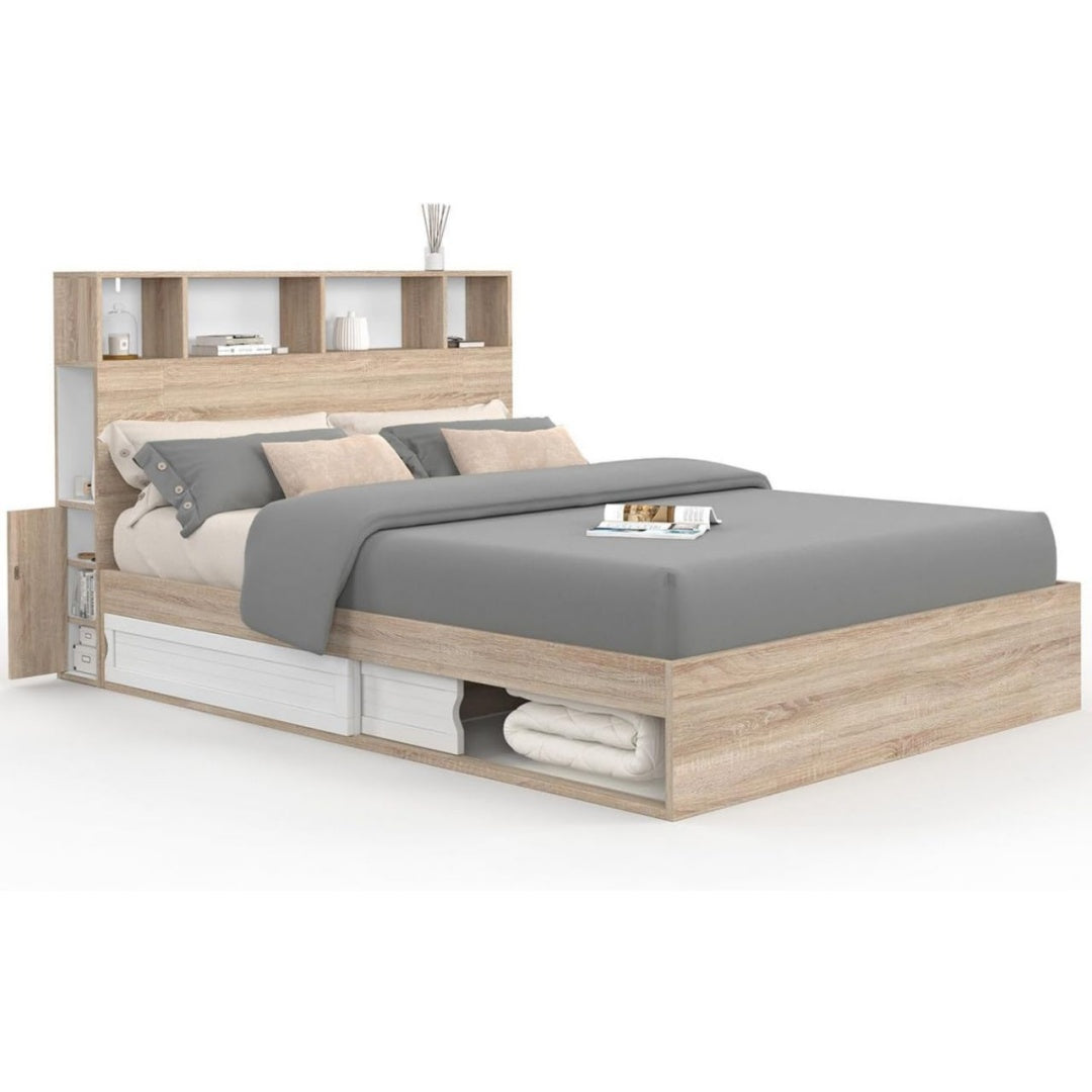 Bois de Hetre Blanc, Lit Design Moderne