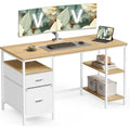 Bibliotheque 140 x 60 x 76 cm, Bois de Chene Naturel