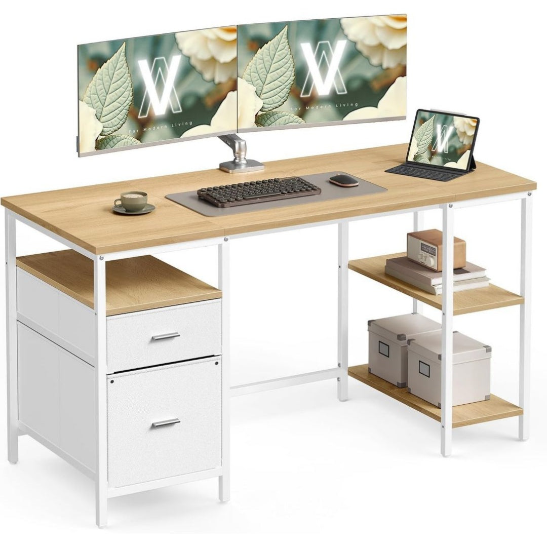 Bibliotheque 140 x 60 x 76 cm, Bois de Chene Naturel