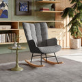 Fauteuil a Bascule 68 x 75 x 92 cm, Bois Massif Blanc