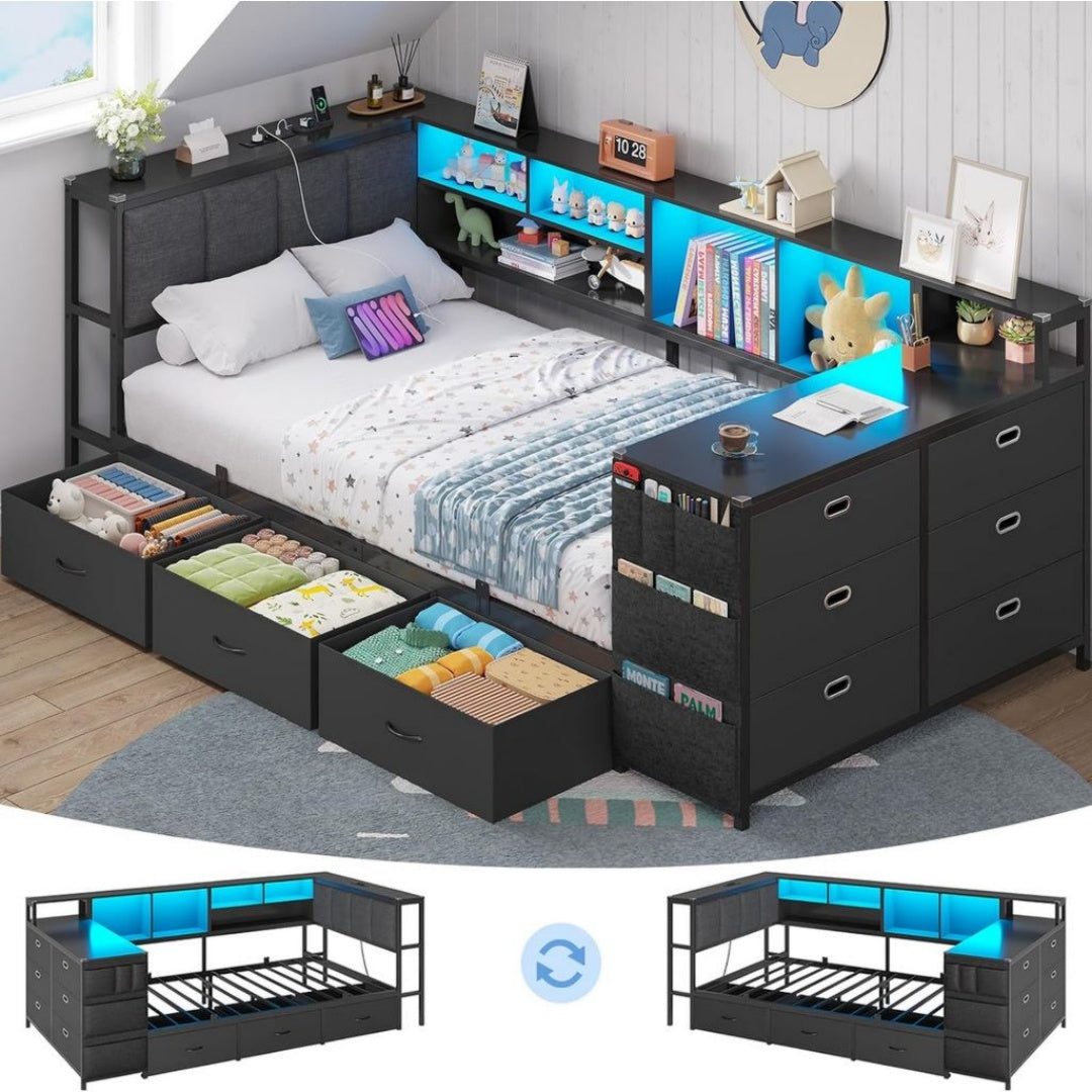 Canape Lit Convertible, Dimensions 37 x 107 cm